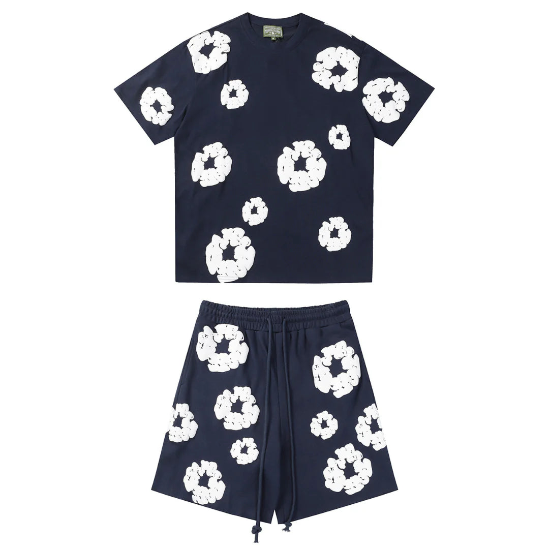 DENIM TEARS NAVY BLUE SHORT SET
