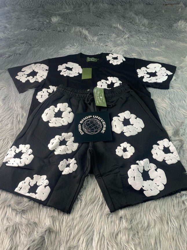 DENIM TEARS BLACK SHORT SET