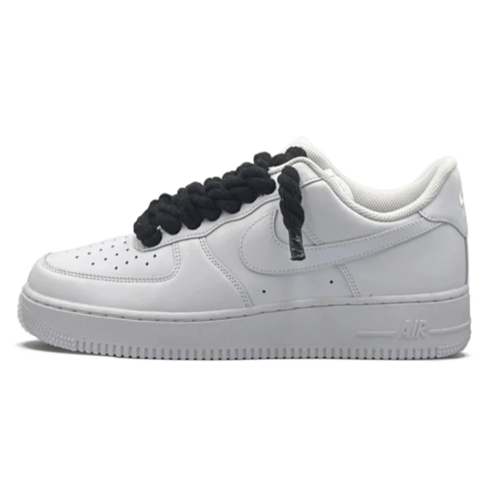 AF1 WHITE - BLACK ROPE LACES
