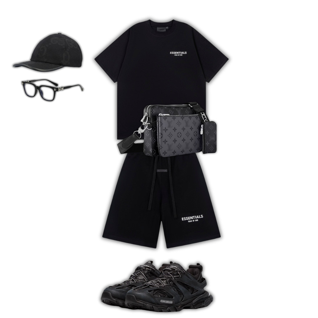OUTFIT BB + BOLSO + GORRA + GAFAS + ZAPATILLAS
