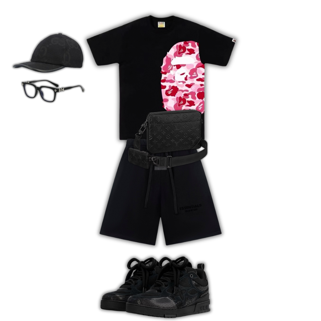 OUTFIT BB + BOLSO + GORRA + GAFAS + ZAPATILLAS