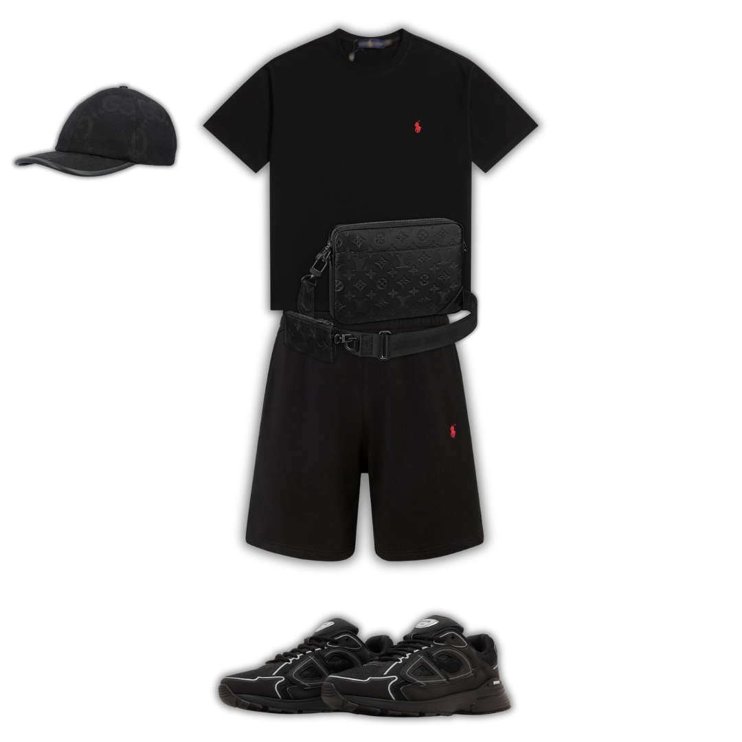 OUTFIT BB + BOLSO + GORRA + GAFAS + ZAPATILLAS