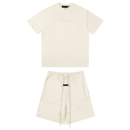 ESSENTIALS BEIGE SHORT SET