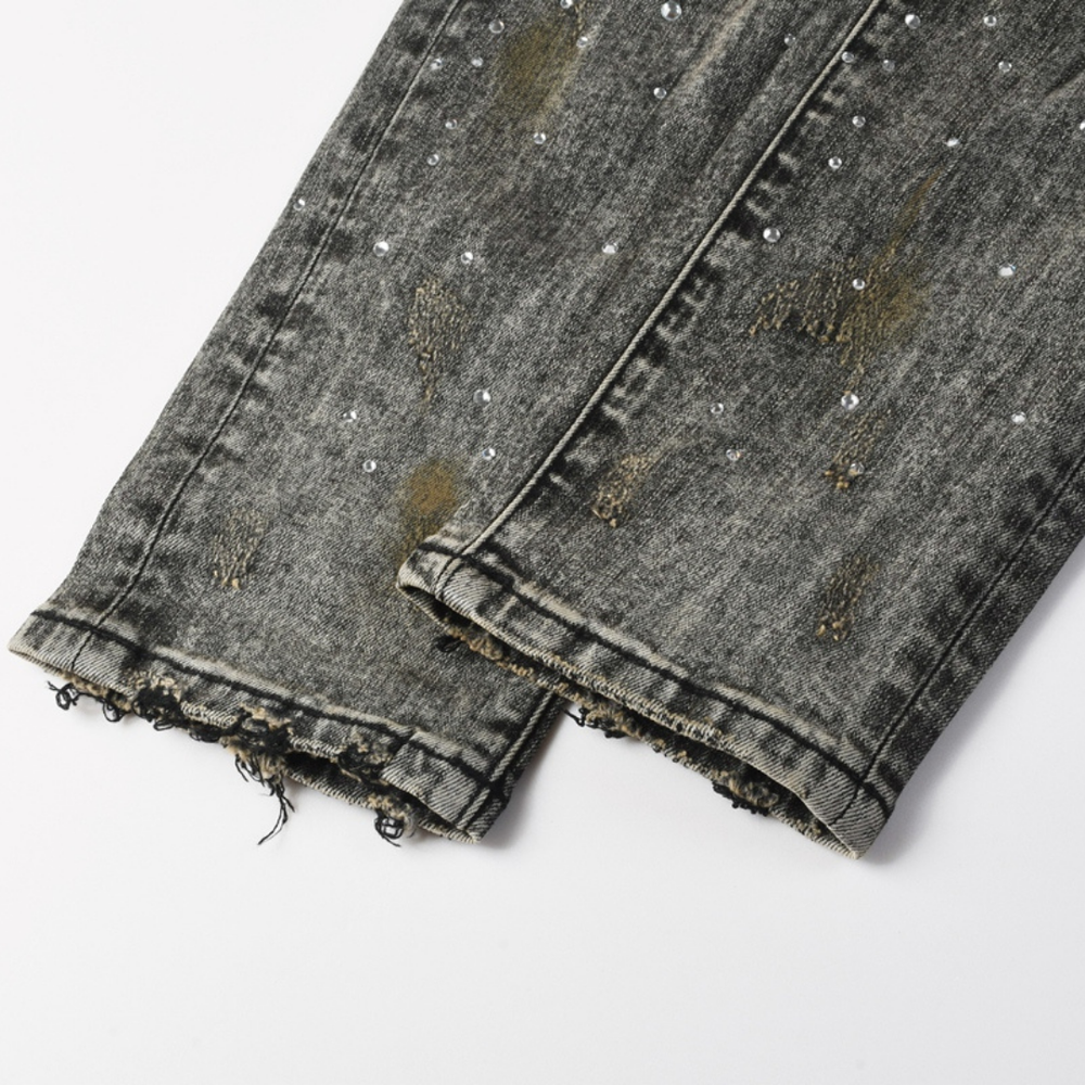 PURPLE DIAMONDS GREY JEANS