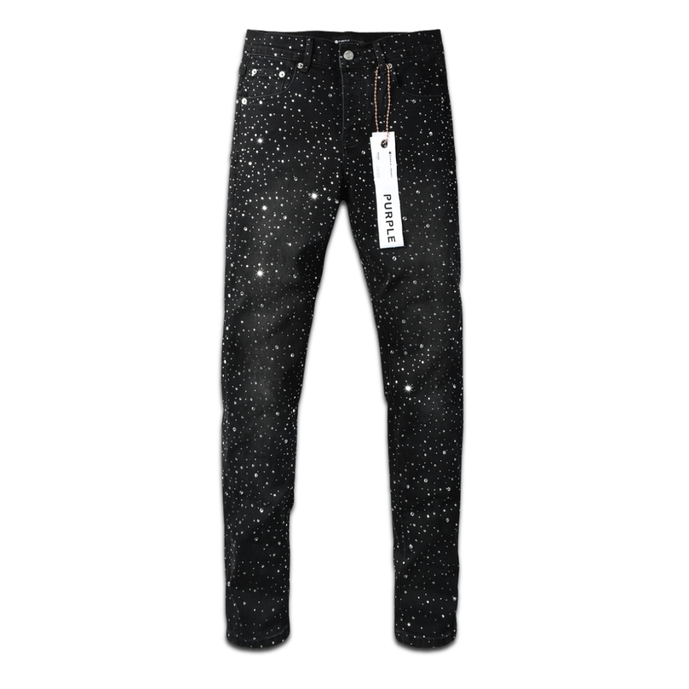 PURPLE DIAMONDS BLACK JEANS