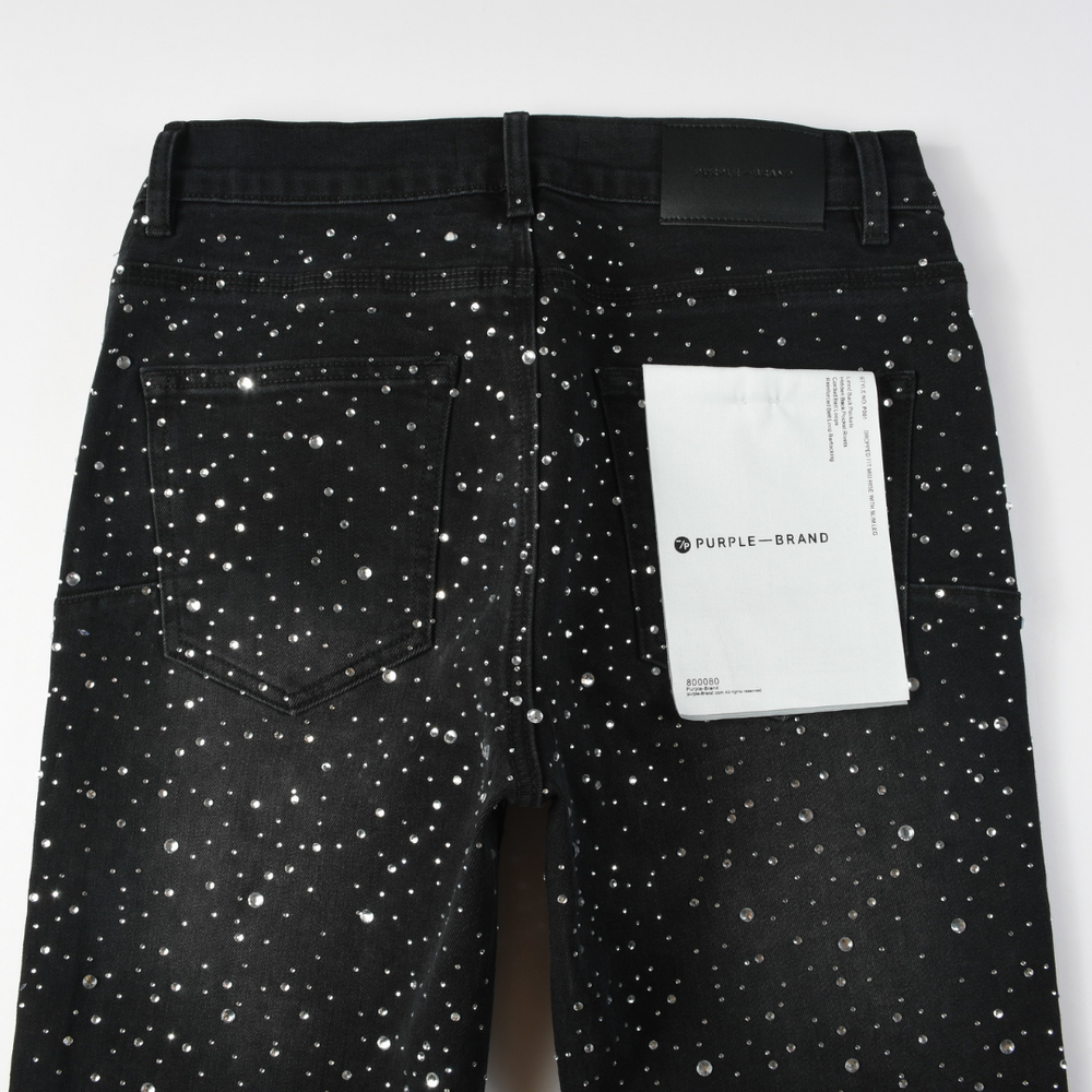 PURPLE DIAMONDS BLACK JEANS