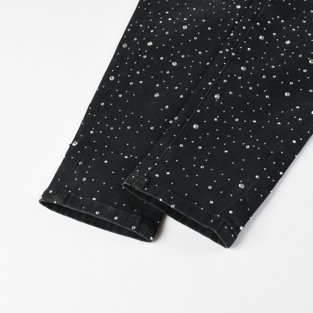 PURPLE DIAMONDS BLACK JEANS