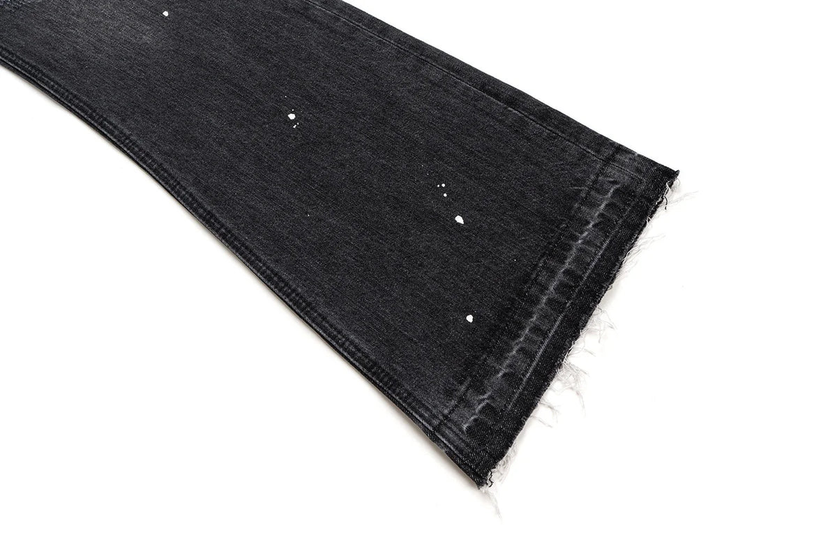 Washed Black Flare Jeans