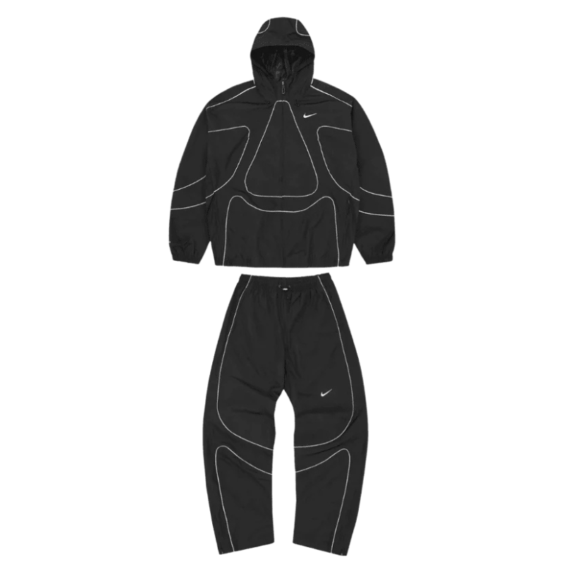Conjunto Chándal Corteiz x Nike – Negro Reflectante