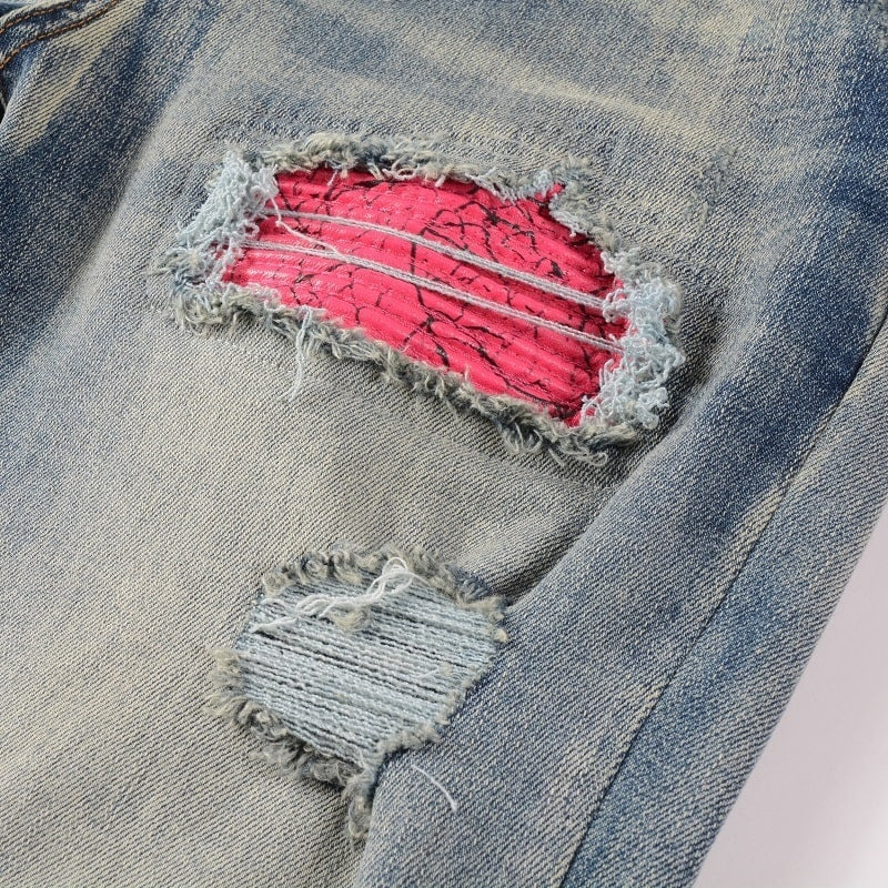 PINK PATCH JEANS