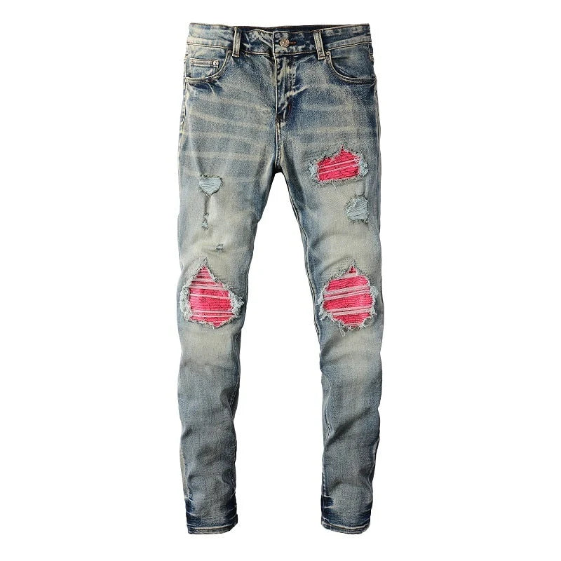 PINK PATCH JEANS