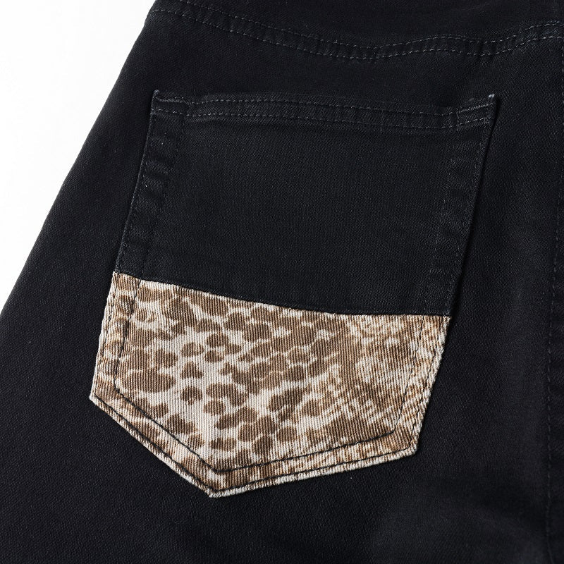 LEOPARD PATCH JEANS