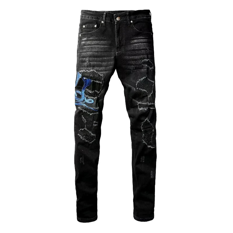 BLUE SNAKE JEANS