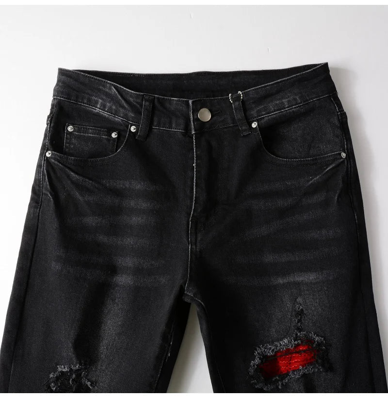RED PATCH JEANS