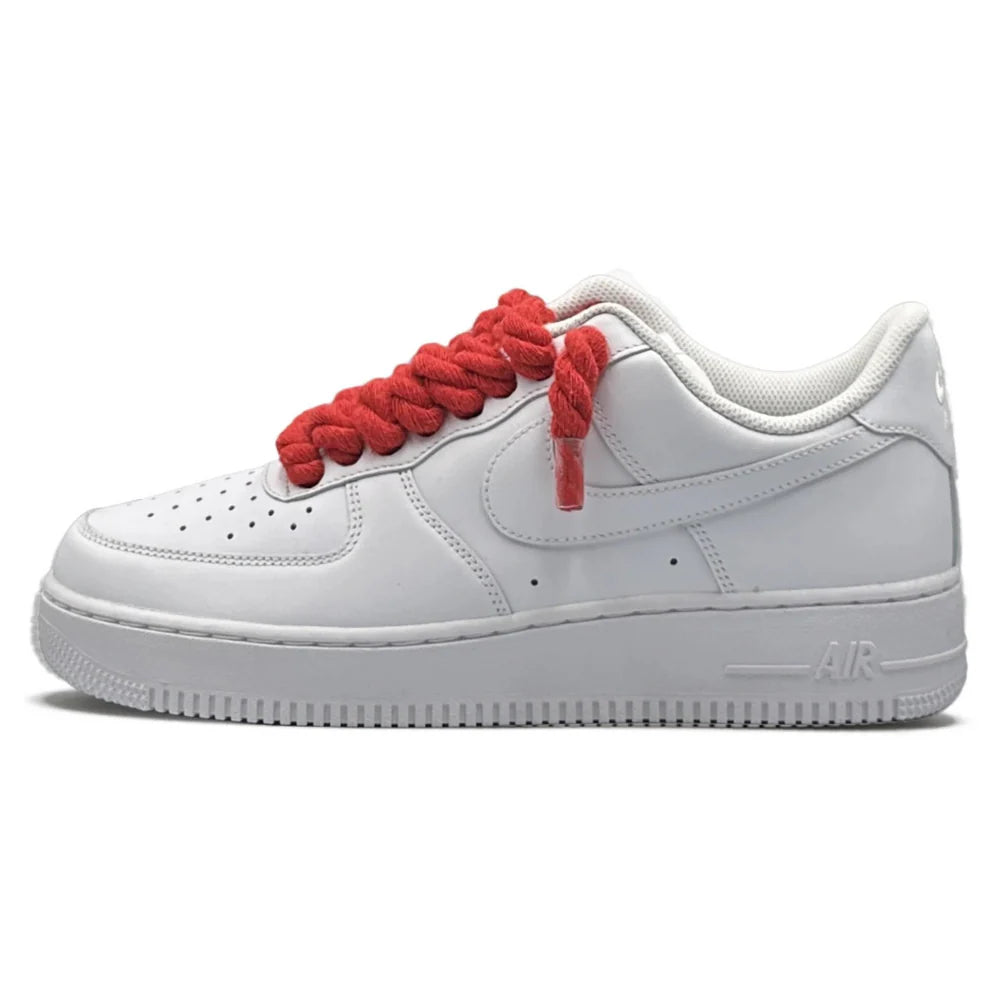 AF1 WHITE - RED ROPE LACES