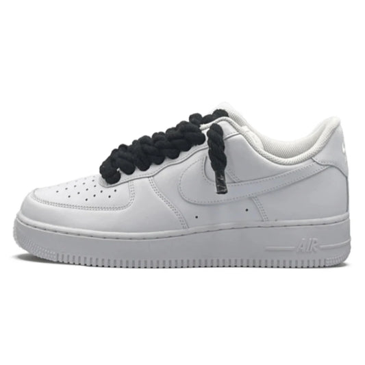 AF1 WHITE - BLACK ROPE LACES