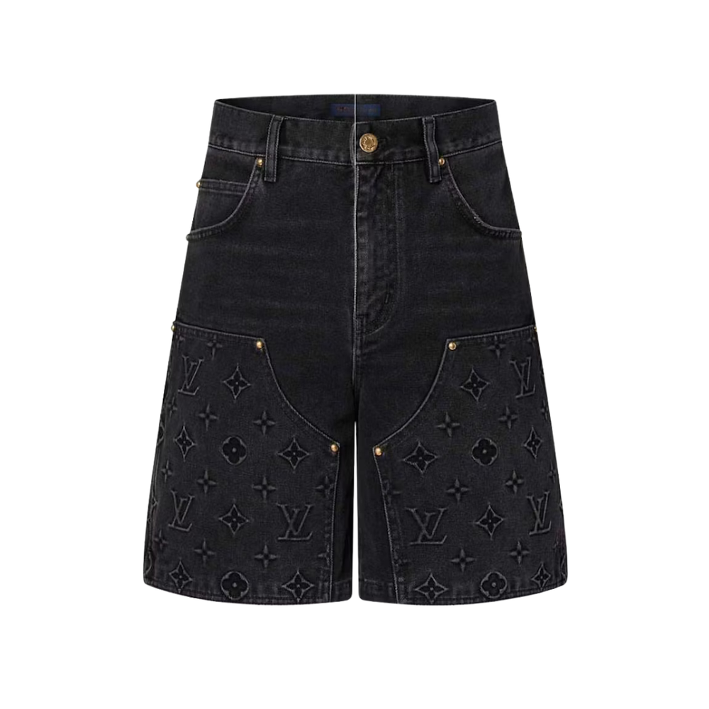 MONOGRAM DENIM SHORTS