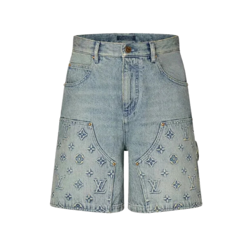 MONOGRAM DENIM SHORTS