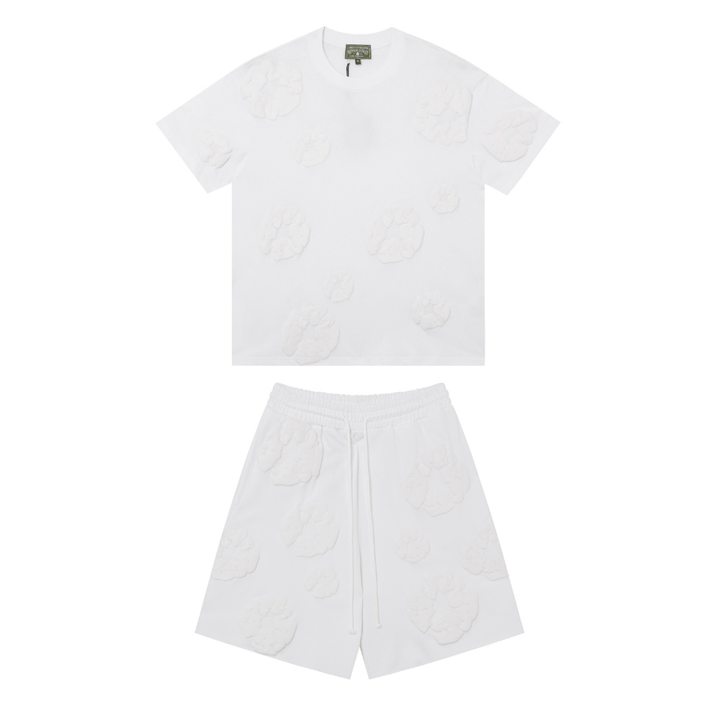 DENIM TEARS TRIPLE WHITE SHORT SET