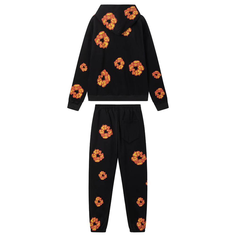 DENIM TEARS BLACK ORANGE TRACKSUIT