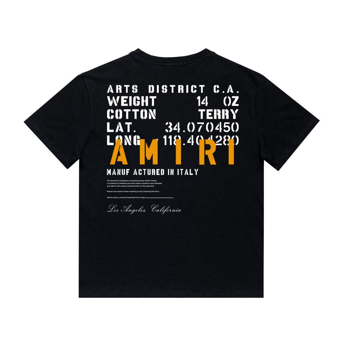 AMR MILITARY BLACK SPECS STENCIL T-SHIRT