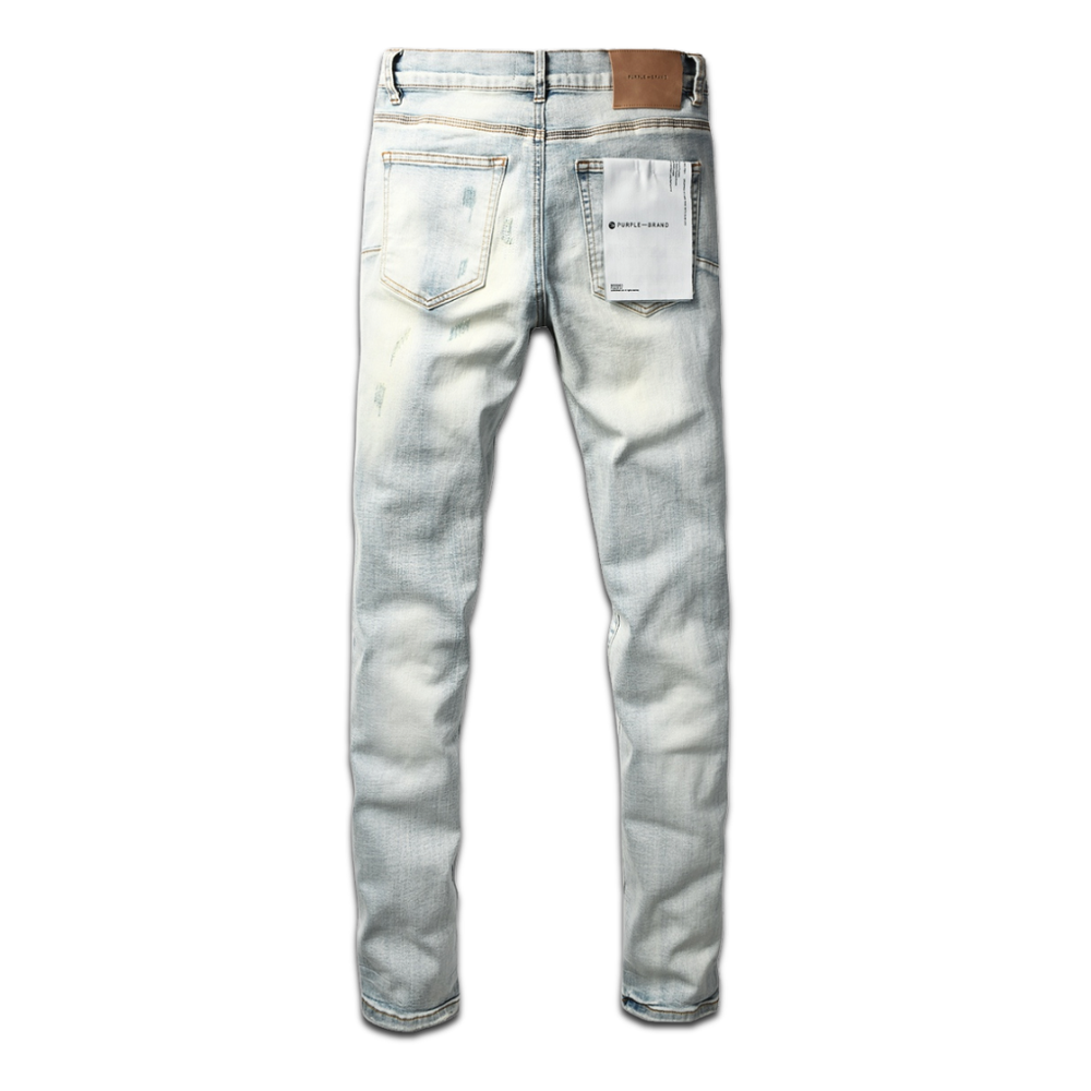 PURPLE LIGHT BLUE RIPPED JEANS