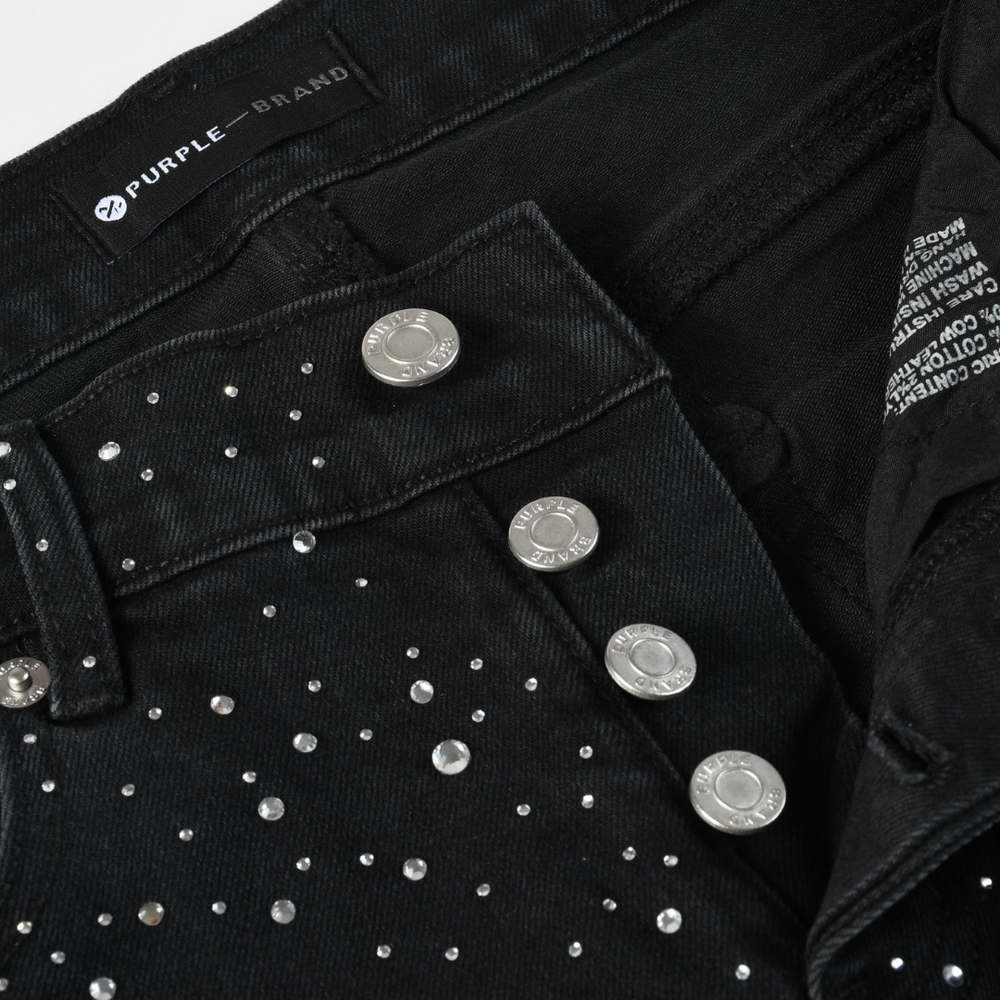 PURPLE DIAMONDS BLACK JEANS