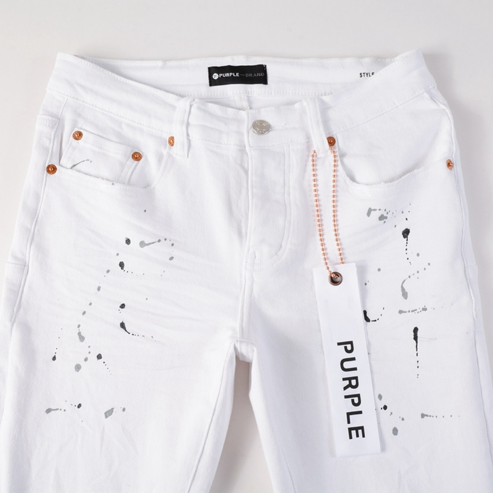 PURPLE WHITE PAINT JEANS