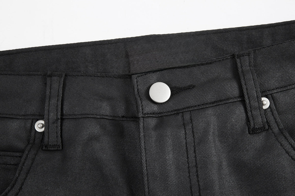 Waxed Flare Jeans