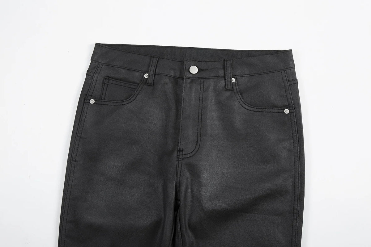 Waxed Flare Jeans