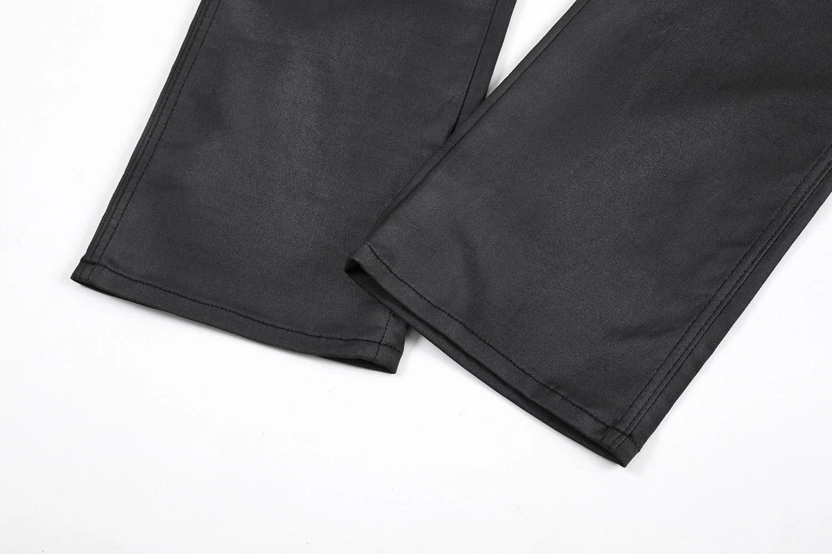 Waxed Flare Jeans